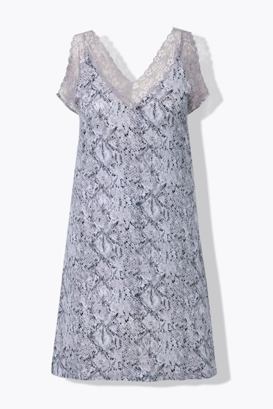 TruYou Snakeskin Print Lace Trim Nightgown