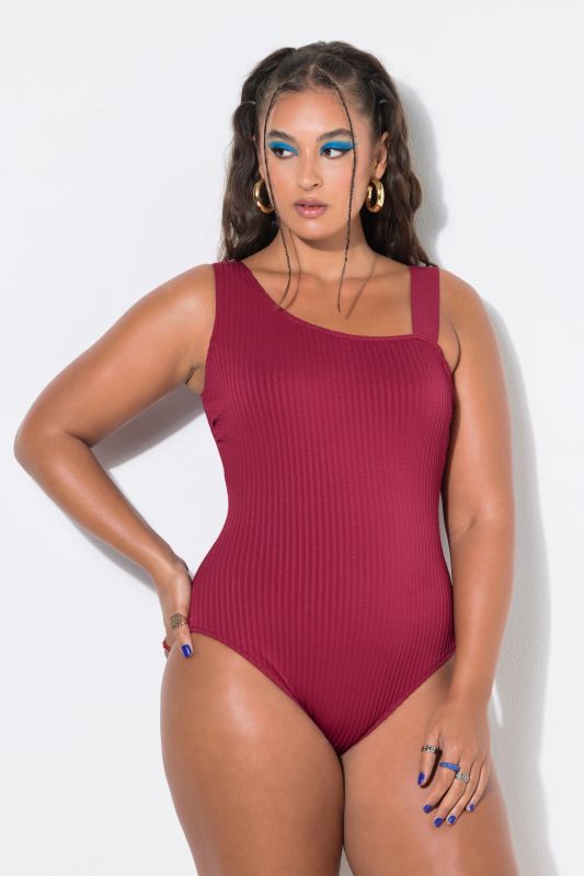 Textured Asymmetric Swimsuit