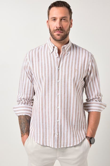 Striped linen blend shirt