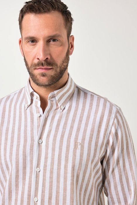 Striped linen blend shirt