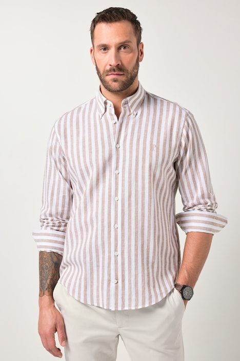 Striped linen blend shirt