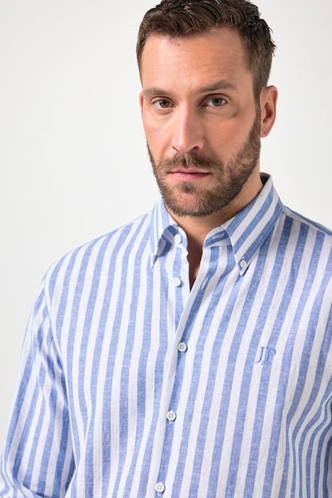 Striped linen blend shirt