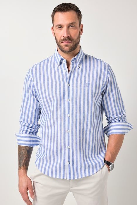 Striped linen blend shirt