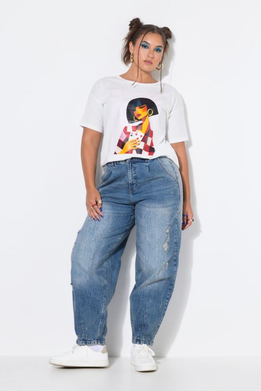Distressed Stretch Fit Balloon Jeans