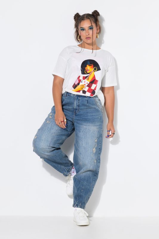 Distressed Stretch Fit Balloon Jeans