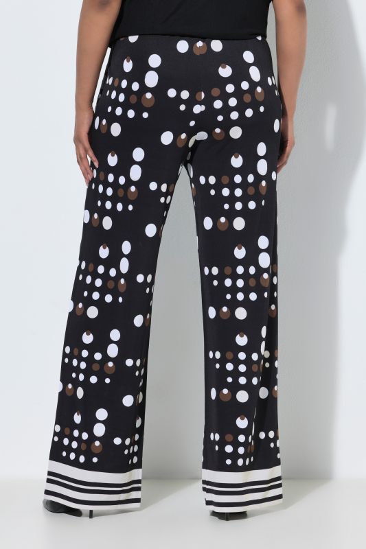 Two-Tone Polka Dot Stretch-Fit Pants