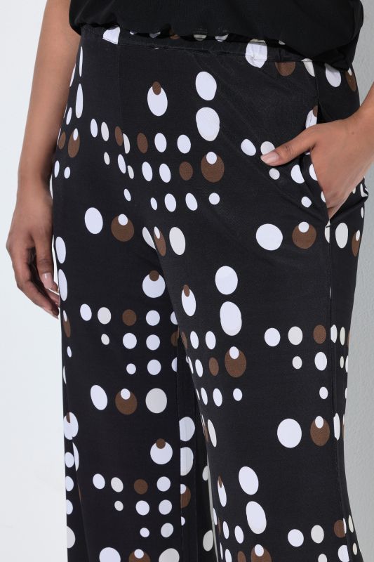Two-Tone Polka Dot Stretch-Fit Pants