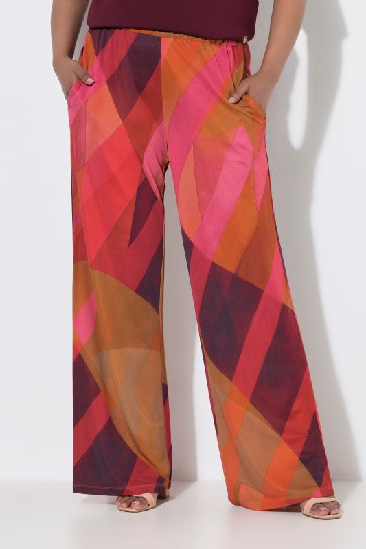 Abstract Stripe Stretch-Fit Pants
