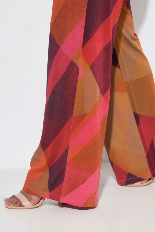 Abstract Stripe Stretch-Fit Pants