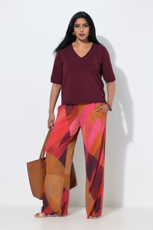 Abstract Stripe Stretch-Fit Pants