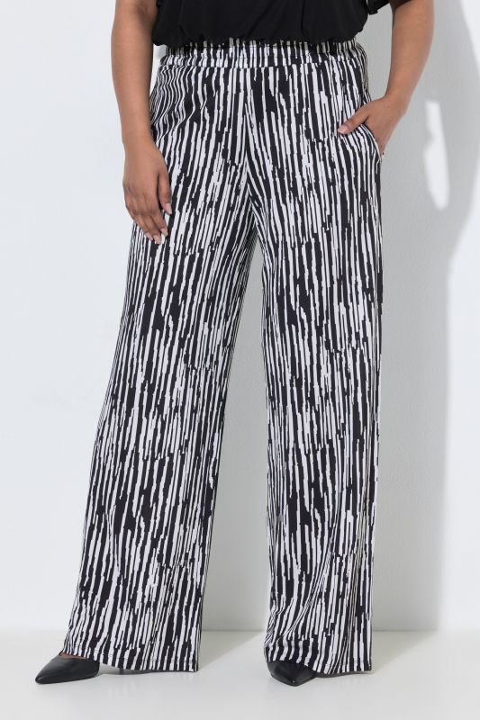 Monochrome Stripe Stretch-Fit Pants