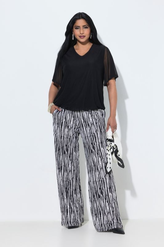 Monochrome Stripe Stretch-Fit Pants