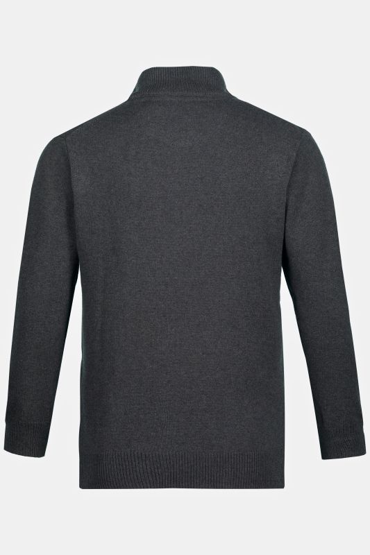 Knitted half-zip, stand-up collar, zip, long sleeve