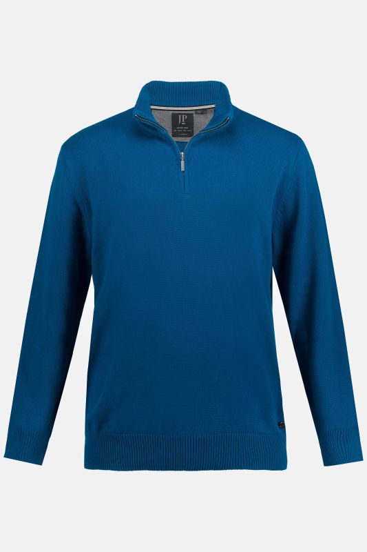 Knitted half-zip, stand-up collar, zip, long sleeve