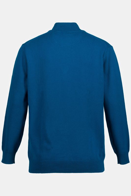Knitted half-zip, stand-up collar, zip, long sleeve