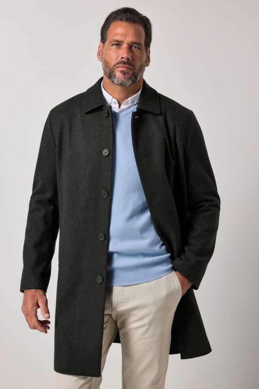 Wool-blend coat, water-repellent, shirt collar, up to 8 XL