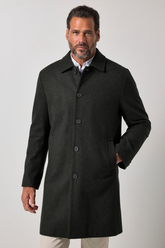 Wool-blend coat, water-repellent, shirt collar, up to 8 XL