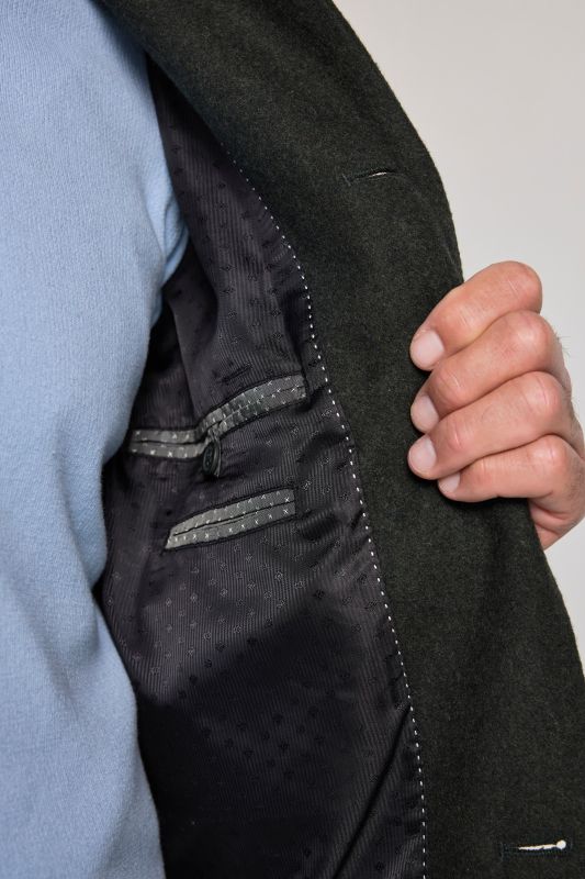 Wool-blend coat, water-repellent, shirt collar, up to 8 XL