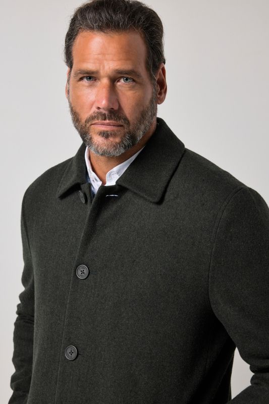 Wool-blend coat, water-repellent, shirt collar, up to 8 XL