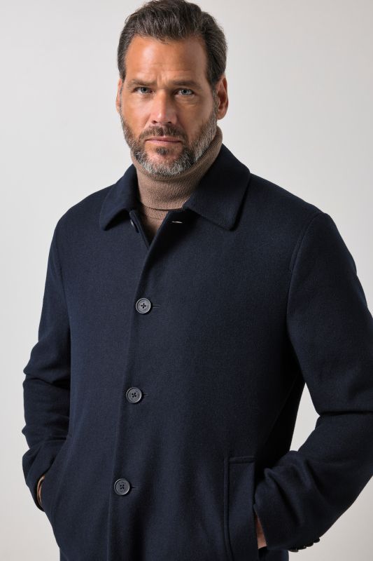 Wool-blend coat, water-repellent, shirt collar, up to 8 XL
