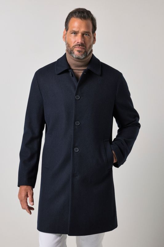 Wool-blend coat, water-repellent, shirt collar, up to 8 XL
