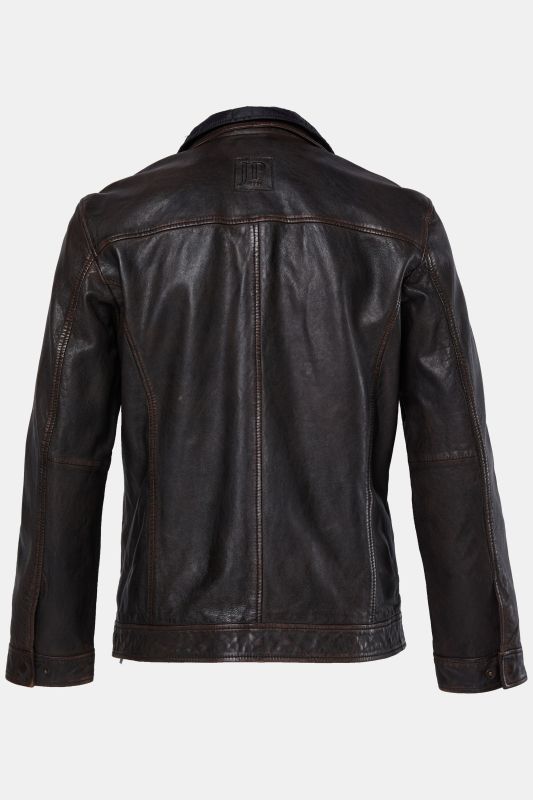 Leather peacoat