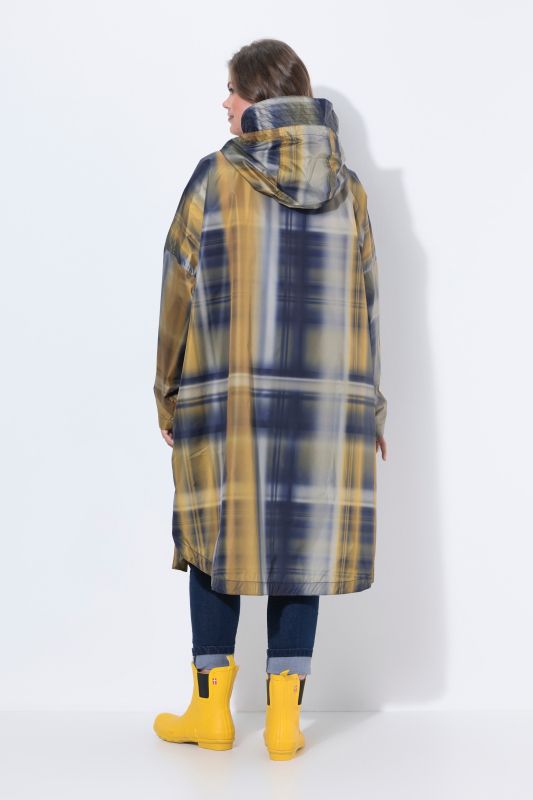 Ombre Plaid Rain Poncho