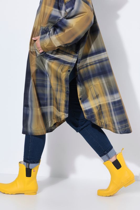 Ombre Plaid Rain Poncho