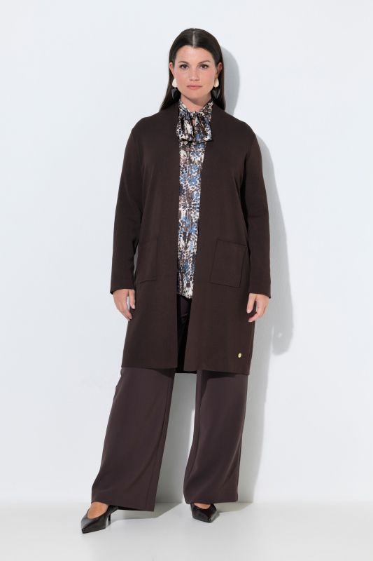 Long Pocket Open Front Cardigan Sweater