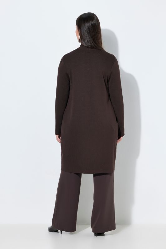 Long Pocket Open Front Cardigan Sweater
