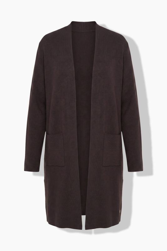 Long Pocket Open Front Cardigan Sweater
