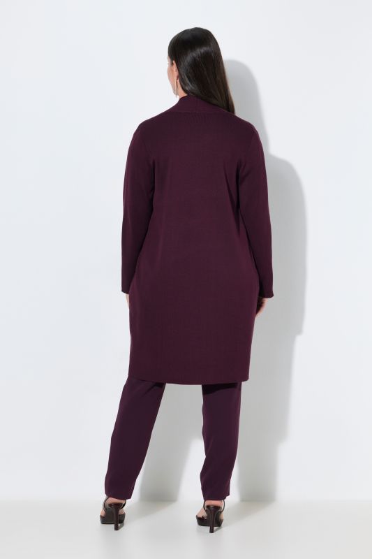 Long Pocket Open Front Cardigan Sweater