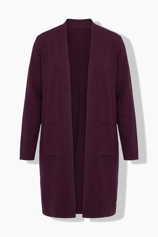 Long Pocket Open Front Cardigan Sweater