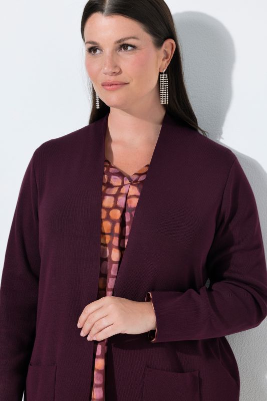 Long Pocket Open Front Cardigan Sweater