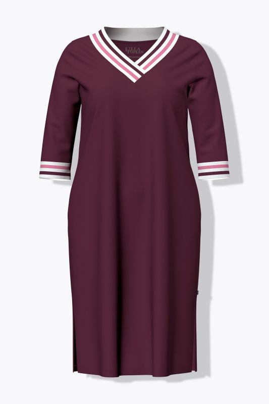 Sporty Stripe Trim V-Neck Cotton Nightgown
