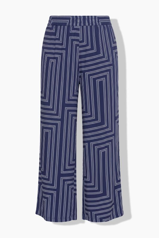 Geometric Print Elastic Waist Palazzo Pants