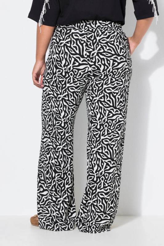 Allover Printed Wide Leg Elastic Waist Pants