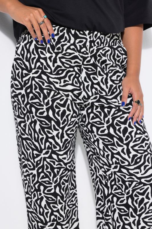 Allover Printed Wide Leg Elastic Waist Pants