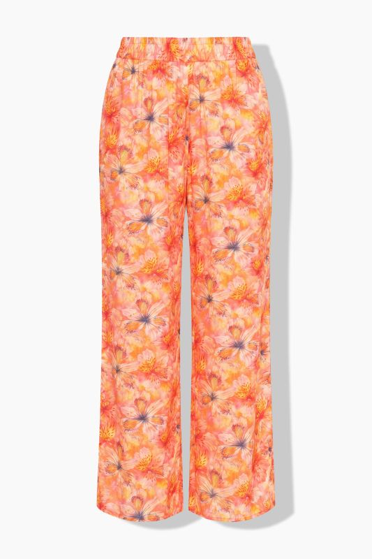 Sunset Floral Elastic Waist Palazzo Pants