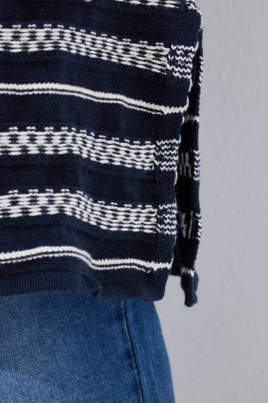 Eco Cotton Longline Mixed Stripe Cardigan