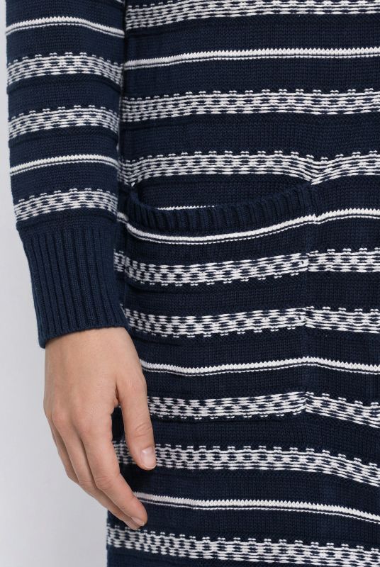 Eco Cotton Longline Mixed Stripe Cardigan