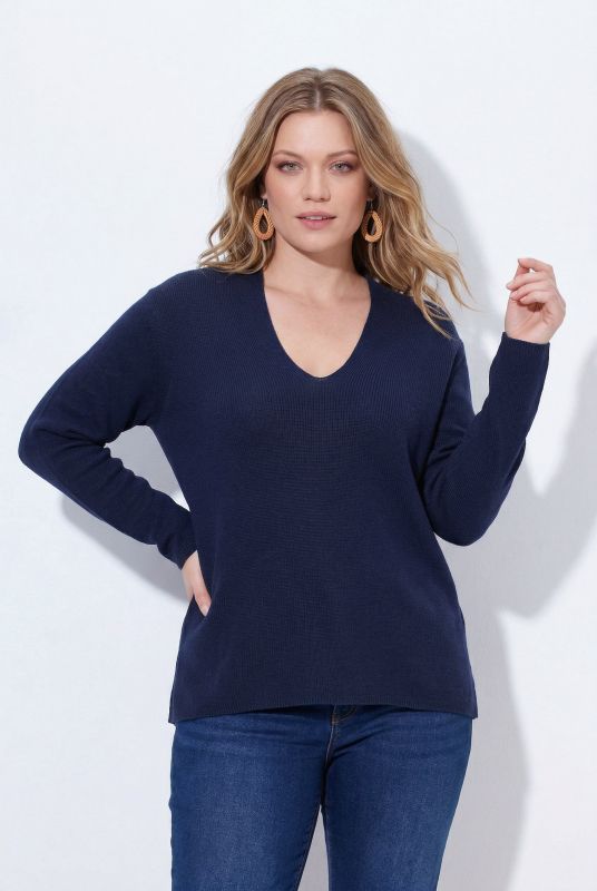 Eco Cotton Long Sleeve V-Neck Sweater