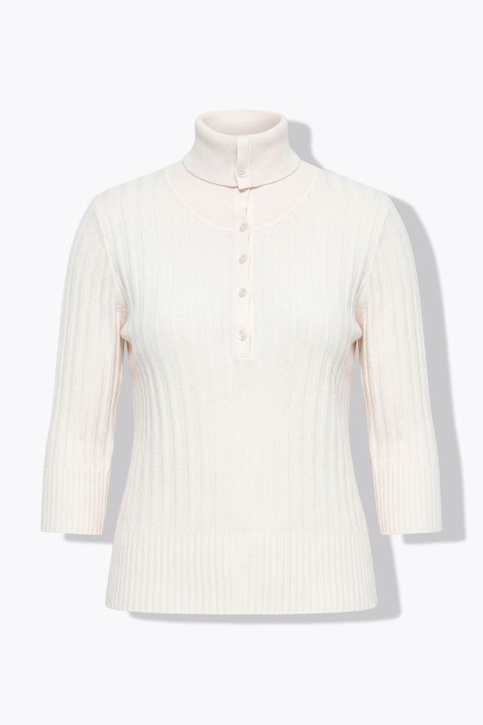 Eco Cotton 3/4 Sleeve Turtleneck Sweater