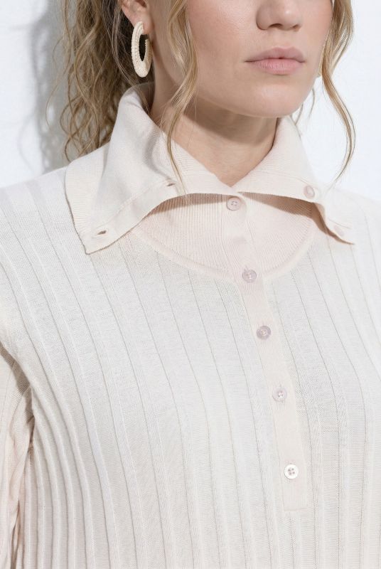 Eco Cotton 3/4 Sleeve Turtleneck Sweater