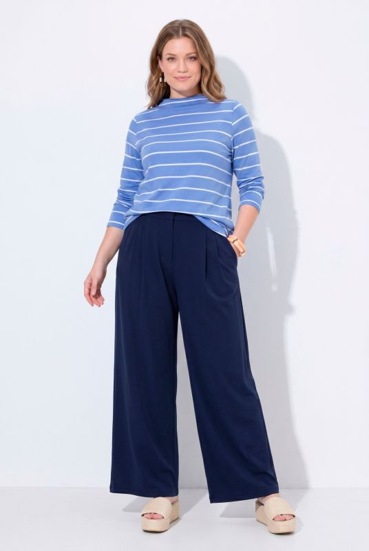 Ecovero Viscose Wide Leg Elastic Waist Pants