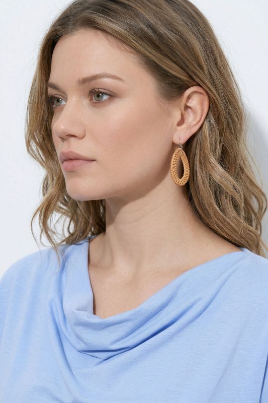Eco Cotton Waterfall Neckline 3/4 Sleeve T-Shirt Blouse