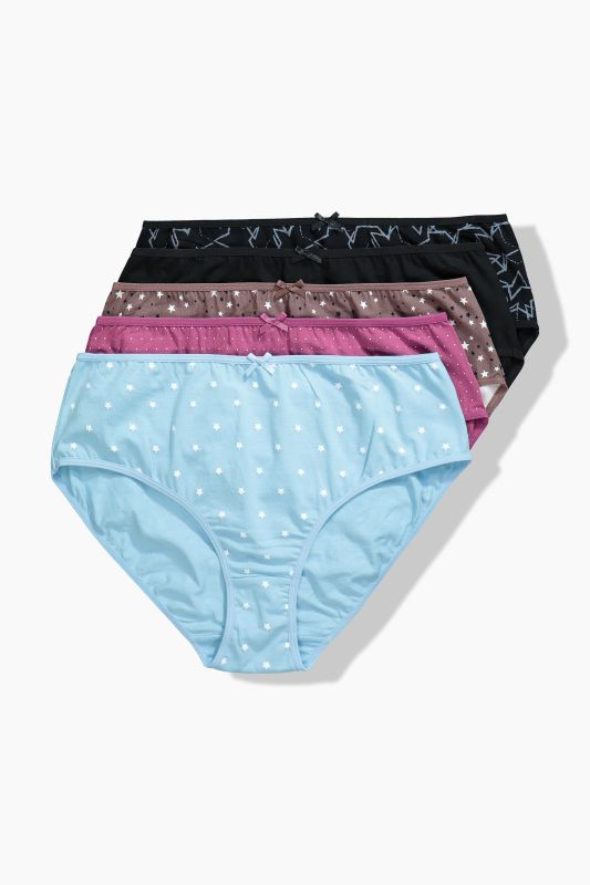 5 Pack of Printed Midi Briefs