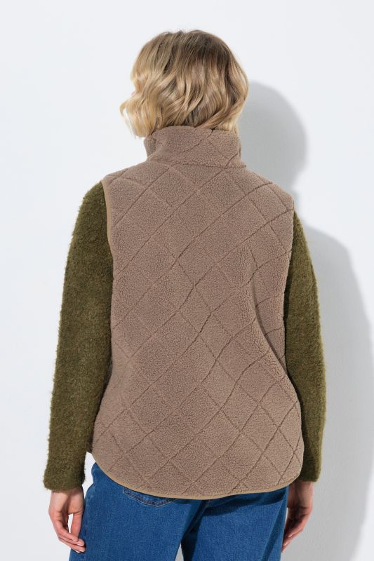 Teddy Fleece Diamond Pattern Vest