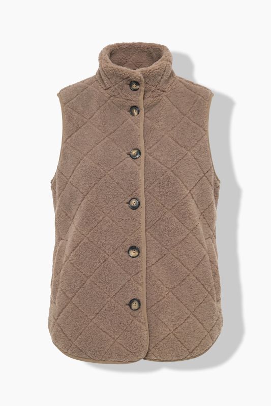 Teddy Fleece Diamond Pattern Vest