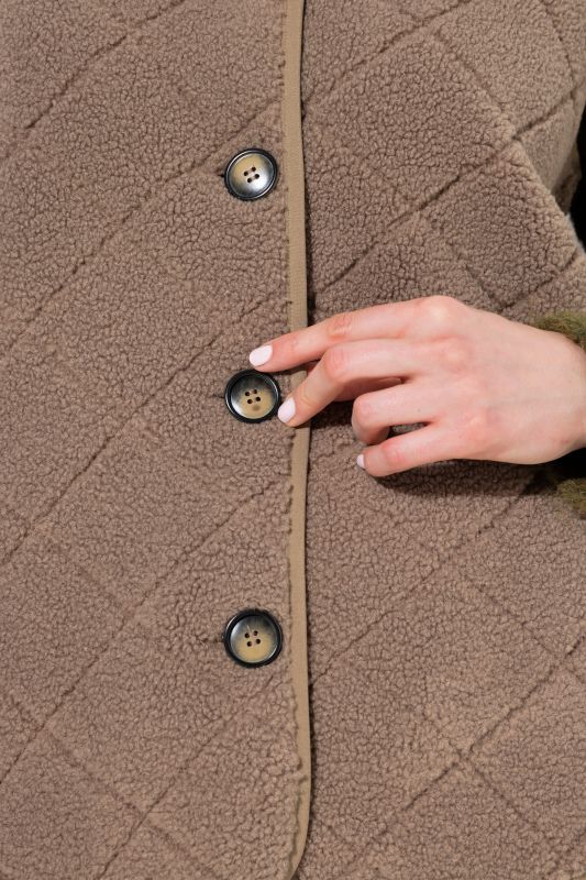 Teddy Fleece Diamond Pattern Vest